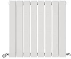 iBathUK Apex Horizontal Radiator, Double Flat Panel Radiators, 600x608mm Slim Radiator for Bathroom,Kitchen,Living Room- White