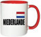 Mister Merchandise Kaffeetasse Niederlande Fahne Flag Teetasse Becher, Farbe: Weiß-Rot