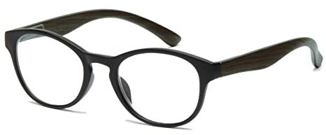 Filtral runde Lesebrille in Pantoform/Moderne Lesehilfe aus Kunststoff mit Federbügel/Vollrand in schwarz, +2,00 dpt. F4542696
