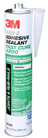 3M Sigillante adesivo marino Fast Cure 4200 (06560) – Semipermanente flessibile sigillante adesivo per barche e camper – bianco – 1/10 gallone