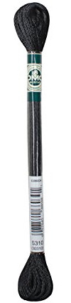 DMC 1008F-S310 Shiny Radiant Satin Floss, Black, 8.7-Yard