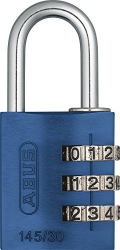 ABUS Zahlenschloss 145/30 Blau - Kofferschloss, Spindschloss u. v. m. - Aluminium-Vorhängeschloss - individuell einstellbarer Zahlencode - ABUS-Sicherheitslevel 3