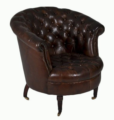 Cocktailsessel Chesterfield Vintage-Leder Echtleder Sessel Vintage Cigar Dunkelbraun