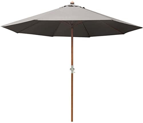 Parasol bois 3m manivelle - Couleur - Gris