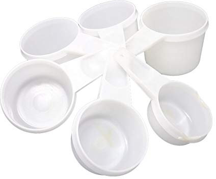 Vintage Tupperware Measuring Cup Set of 6 Cups Classic Sheer White