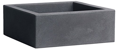 hydroflora 63002710 Vaso Quadrato Nicoli Minos 40 x 40 x 15 cm, Colore Antracite Opaco