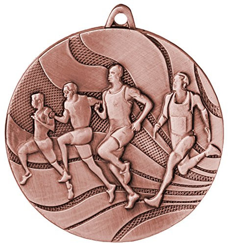 pokalspezialist 10 Stück Medaille Bronze Laufen/Leichtathletik aus Stahl, 50 mm x 3 mm MMC2350