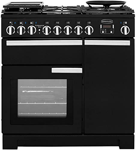 Rangemaster Professional Deluxe 90cm Dual Fuel Range Cooker - Black