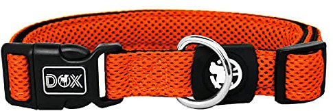 DDOXX Airmesh Hundehalsband - Stabiles und Verstellbares Welpenhalsband für alle Größen - XS (Orange)