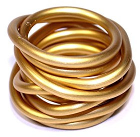 Anello artigianale,in alluminio anodizzato,pezzo unico!Modello Nodo Lunare Oro Antico