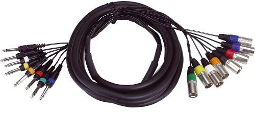 Adam Hall Cables 3 STAR L8 MV 0500 - Câble Multipaire 8 x XLR mâle vers 8 x Jack 6,35 mm TRS stéréo 5 m
