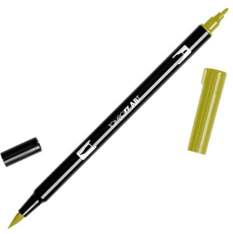 Tombow Faserschreiber brush pen green ochre