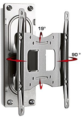 VCM Universal TV Halterung | VESA Wandhalterung | Halter Fernsehhalter neigbar schwenkbar | Belastbarkeit bis zu 15 kg - B-FS1 Silber