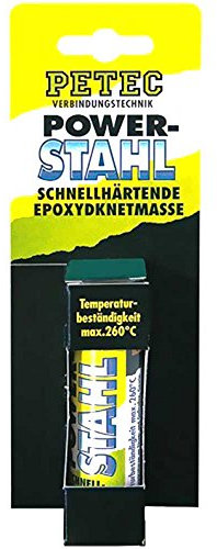 Petec Power Stahl Schnellhärtende Epoxyd-Knetmasse 50g 97450 4013558974507