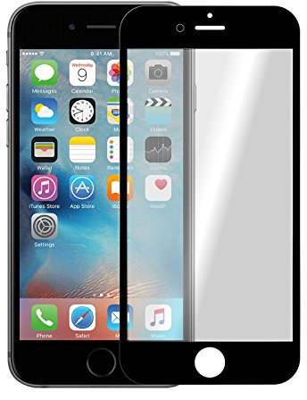 Conie FG1667 Fullglas Folie Kompatibel mit iPhone 6 / 6S, Displayschutzfolie Folie Panzerglas volle Display Abdeckung Glasfolie für iPhone 6S iPhone 6 Gorillaglas Schwarz