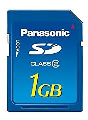 Panasonic 1 GB Class 2 SD Memory Card, guaranteed 2MB/s continuous transfer rate