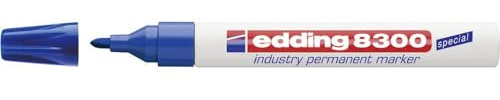 edding 8300 industry permanent marker - blue - round nib 1.5-3 mm - for permanent marking on slightly oily and dusty surfaces