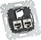 Merten Plaque de support double MEG4576-0022 avec module de raccordement Schneider Electric - Actassi RJ45 Cat6A STP
