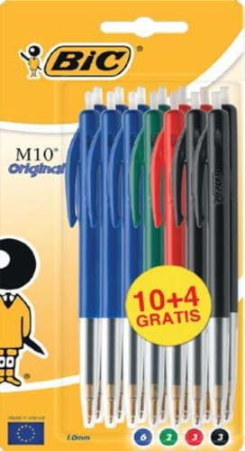 BIC M10 Original Stylos-Bille - Couleurs Assorties, Blister Format Spécial de 14