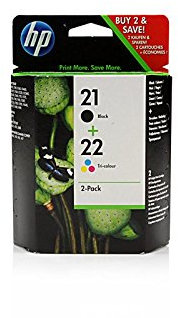 Original Tinte passend für HP OfficeJet J 3635 HP 21+22 SD367AE445 - 2x Premium Drucker-Patrone - Schwarz, Cyan, Magenta, Gelb - 360 Seiten