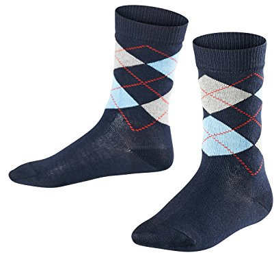 FALKE Kids Classic Argyle Socks - 83% Cotton, Blue (Marine 6120), UK 3-5.5 (Manufacturer size: 19-22), 1 Pair
