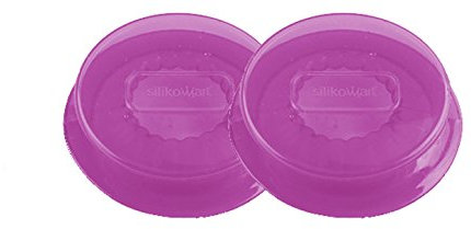 Silikomart 195174 Frischhalte-Silikondeckel Capflex Größe M, dehnbar - 2er Set, Ø 4,5 bis 6,5 cm groß, Pink