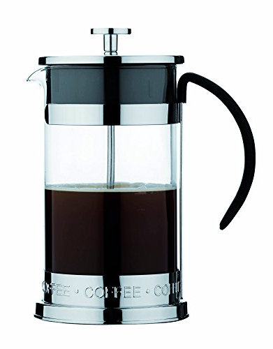 Café Ole 3 Cup Nuvo Glass & Stainless Steel Cafetiere With Heat Resistant Base and Soft Touch Handle 350ml