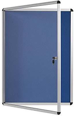 Bi-Office Display Case Enclore, Blue Felt, Aluminium Frame, 72 x 67 cm (6xA4)