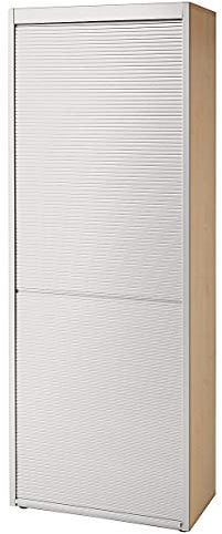 HAMMERBACHER ANNY Rollladenschrank - 5 Fachböden - Ahorn-Dekor / alusilber | V268RO/3/S