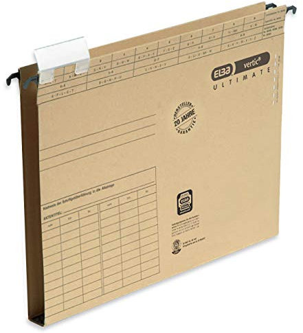 Elba Hängesammler A4, vertic Ultimate, Karton, 2 cm Boden, naturbraun, 25 Stück