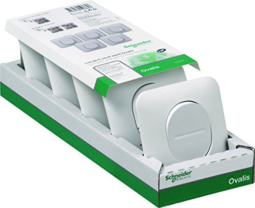 Schneider - Ovalis - Set mit 5 Wechselschaltern, 10 A, automatische Verbindung - Weiß