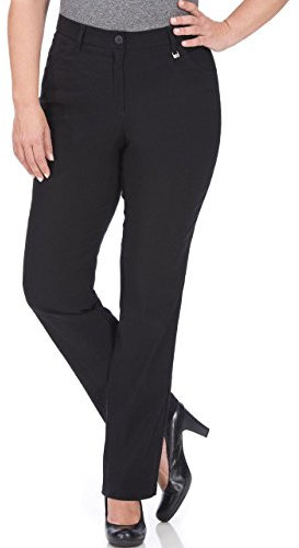 KjBrand Damen Hose Betty - Schwarz, Größe 48, Klassisch, Mittlere Taille, Chino Hose, Einfarbig, Casual, Reißverschluss, 5 Taschen