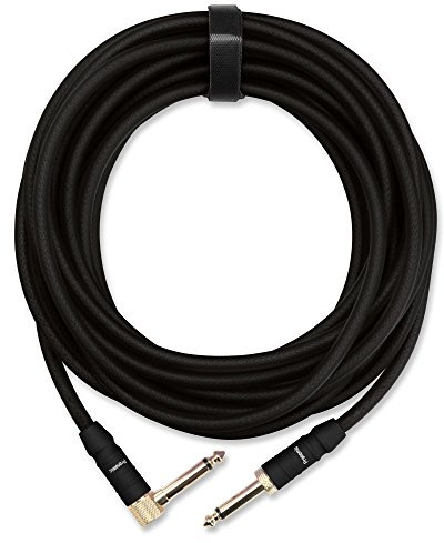 Pronomic Trendline INST-A-6S Cavo jack 6m (Cavo professionale per chitarra/strumento, jack 6,3mm, placcato oro 24 carati, guaina esterna flessibile e robusta, incl. fascia a strappo) nero