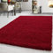 Teppium Moderner Hochflor Teppich Wohnzimmer 140 x 200 cm Rot - Shaggy Flauschiger Teppich, Extra Weich, Pflegeleicht und Einfarbig - für Schlafzimmer, Küche und Esszimmer