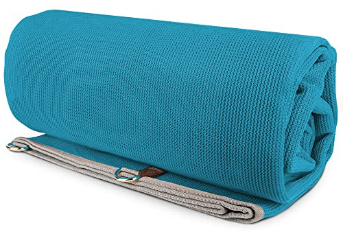 CGEAR Original Sand-Free Outdoor Camping Mat – (L) – 10’ x 10’ Blue/Green – Beach, Picnic & Camping Ground Mat with Carry Pouch