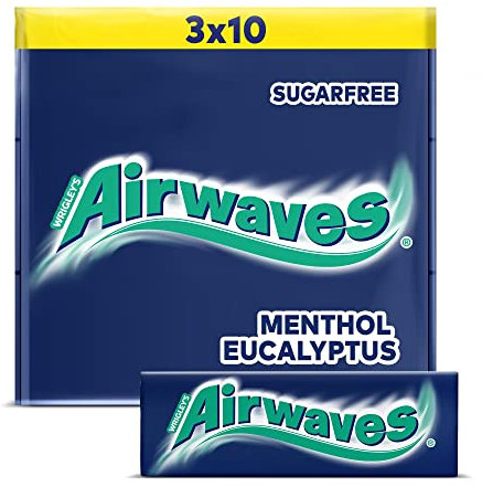 Wrigley Airwaves Menthol et Eucalyptus Multipack de sauna (dragees 3 x 10), L'Emballage Peut Varier