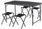 Tavolo da Campeggio con 4 Sedie, Altezza Regolabile, Tavolo Barbecue Pieghevole Portatile 120 x 60 cm, Tavolo Pieghevole in Alluminio con 4 Sgabelli Pieghevoli per Campeggio, Picnic, Barbecue Giardino