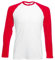 Fruit of the Loom Herren Langarmshirt Weiß Weiß/Rot X-Large