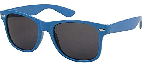 Boolavard Nerd Sonnenbrille im Stil Retro Vintage Unisex Brille - 45 Modelle wählbar (Dunkelblaue Tönung)