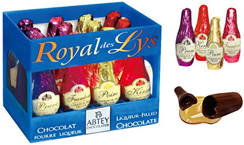 Abtey - Chocolate Royal des Lys - Caja de 12 chocolates con forma de botellas de licor