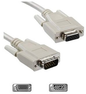 Cable-Core VGA Monitor Extension SVGA M-F 15 pin Cable Beige 2 m