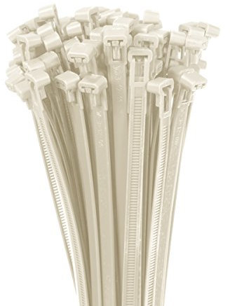 Proteco-Werkzeug 100 St. Profi Kabelbinder 200 300 400 lösbar wiederverwendbar weiss UV stabil Größe 7 6 x 300 mm