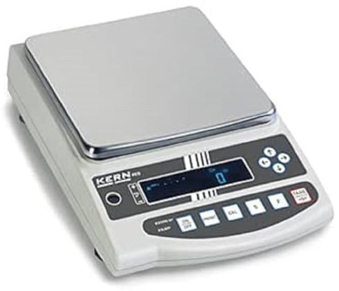 KERN Serie PES Aluguss Präzisionswaage mit Eichzulassung, 15kg Wägebereich, 0,1g Ablesbarkeit, 220mm x 333mm x 93mm