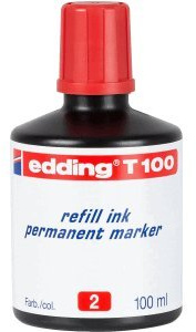 edding Nachfülltinte T 100 Permanentmarker 100ml rot