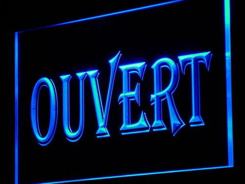 Enseigne Lumineuse j162-b OUVERT OPEN Shop Neon