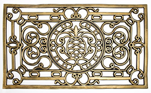 andiamo Fußmatte Nabucco pflegeleichte Türmatte aus rutschhemmendem Gummi 45 x 75 cm eckig gold