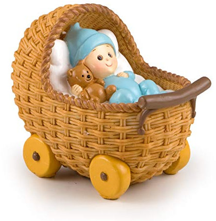 Mopec y781.3 – Figur Kuchen Spardose Kinderwagen, 15,5 x 13 x 10 cm, blau