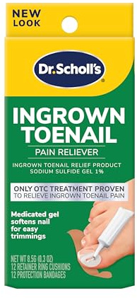 Dr. Scholl's Ingrown Toenail Pain Reliever, 1 kit, (w/Gel, 12 Retainer Rings & 12 Protection Bandages)