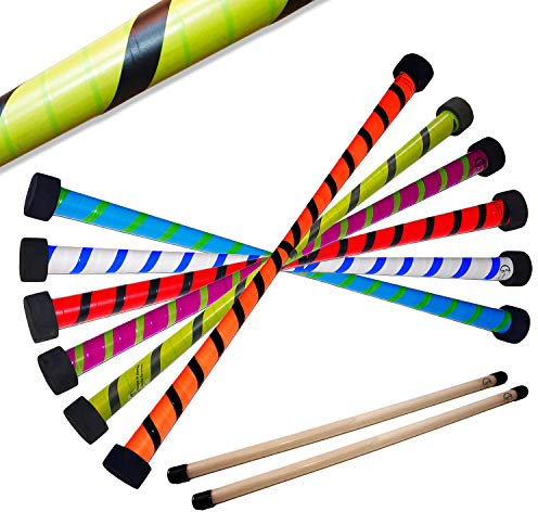 Flames 'N Games Twist Teufel Stab Set Mit Gratis Holz Kontrolle Hand Stäbe - Lila/Grün