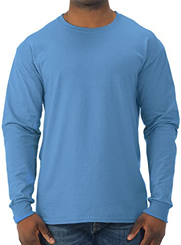 Jerzees Men's Adult Long Sleeve Tee, Columbia Blue, Medium